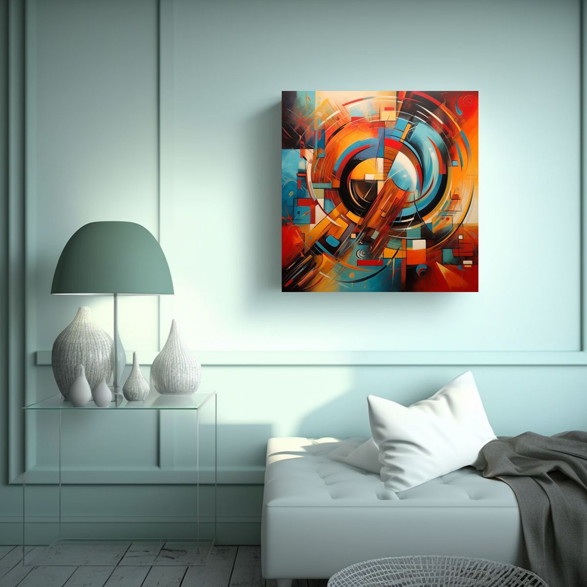 GENERICO - Pintura Decorativa Abstracta Equilibrio Visual 50x50 Cm