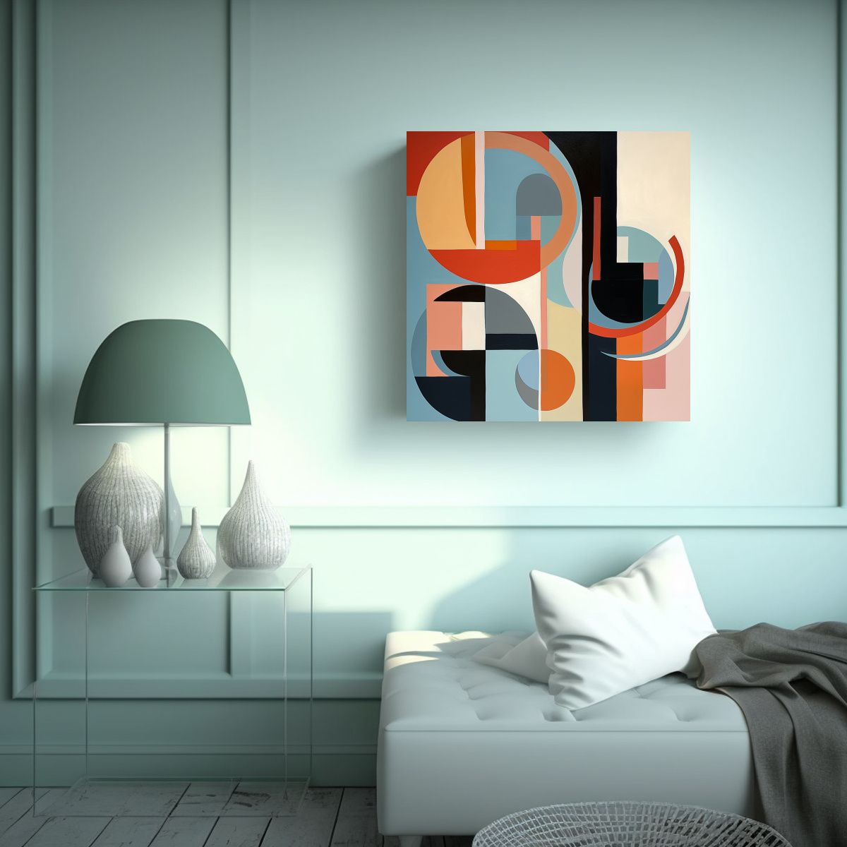 GENERICO - Pintura Abstracta Simétrica Moderna Para 70x70 Cm