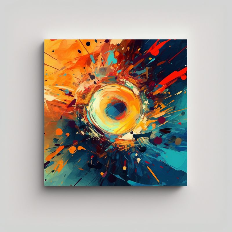 GENERICO - Cuadro Abstracto Para Decoración De Comedor Con 80x80 Cm