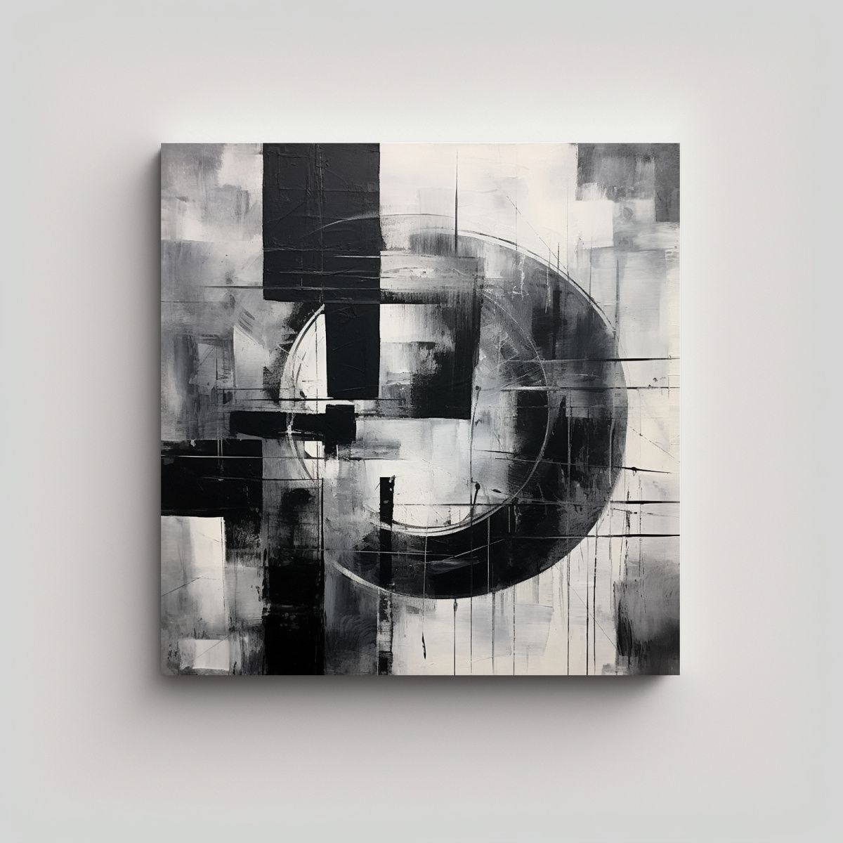 GENERICO - Cuadro Espectacular De Arte Abstracto En Blanco Y 50x50 Cm