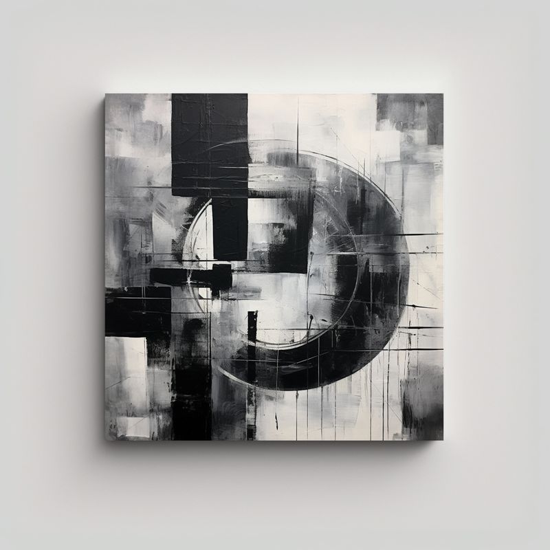 GENERICO - Cuadro Espectacular De Arte Abstracto En Blanco Y 50x50 Cm