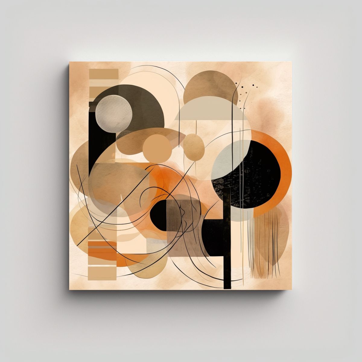GENERICO - Lienzo Moderno Abstracto De Vitalidad En Beige, 70x70 Cm