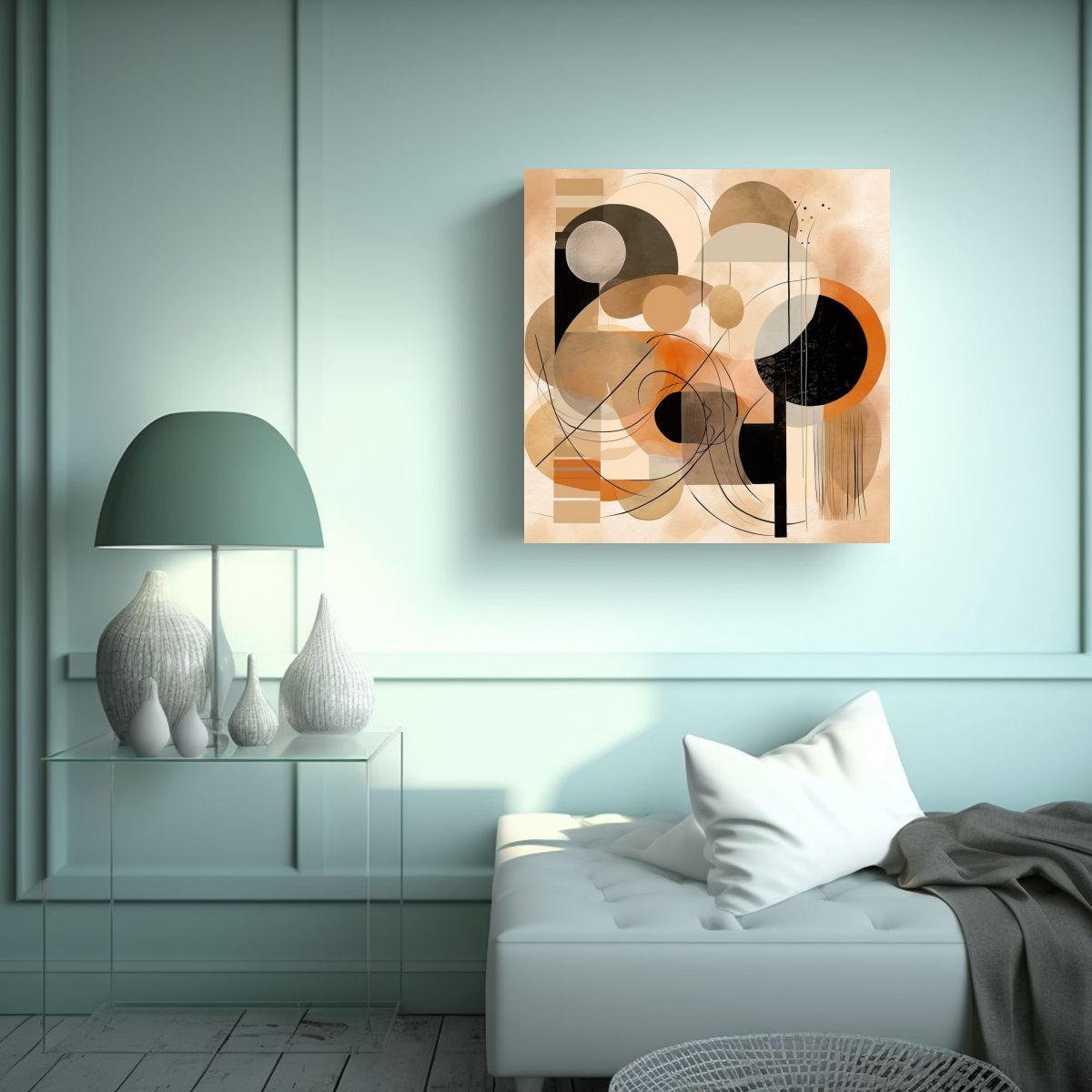 GENERICO - Lienzo Moderno Abstracto De Vitalidad En Beige, 50x50 Cm