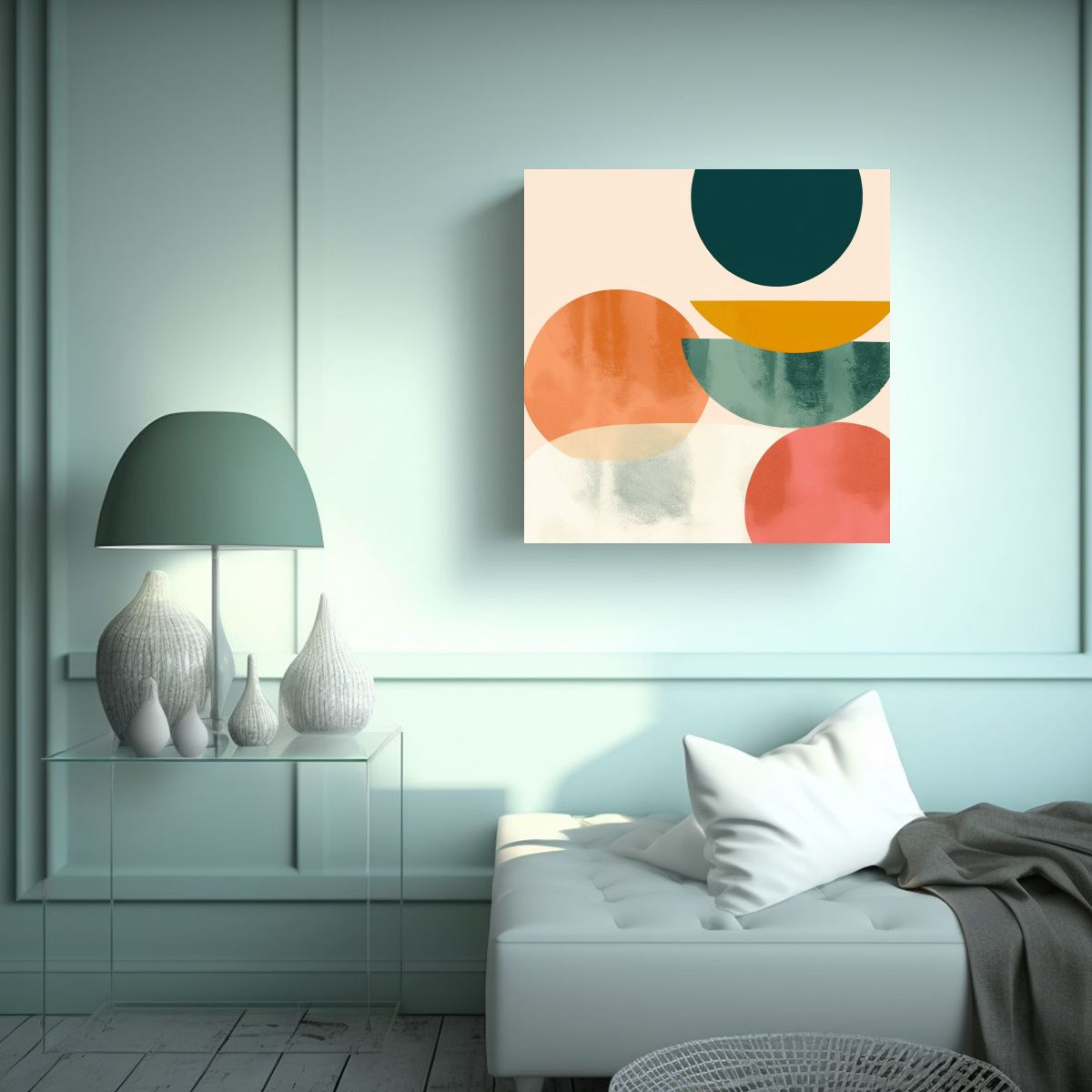 GENERICO - Cuadro Decorativo Compuesto Con Patrón De Verde 70x70 Cm