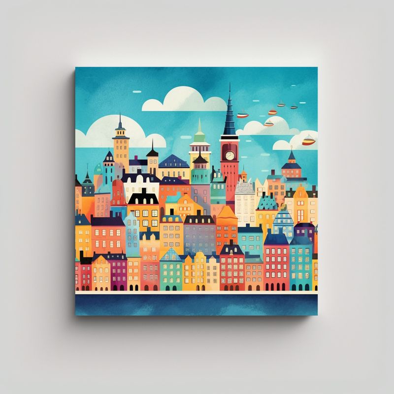 GENERICO - Pinturas Decorativas Crean Un Skyline Caprichoso 90x90 Cm