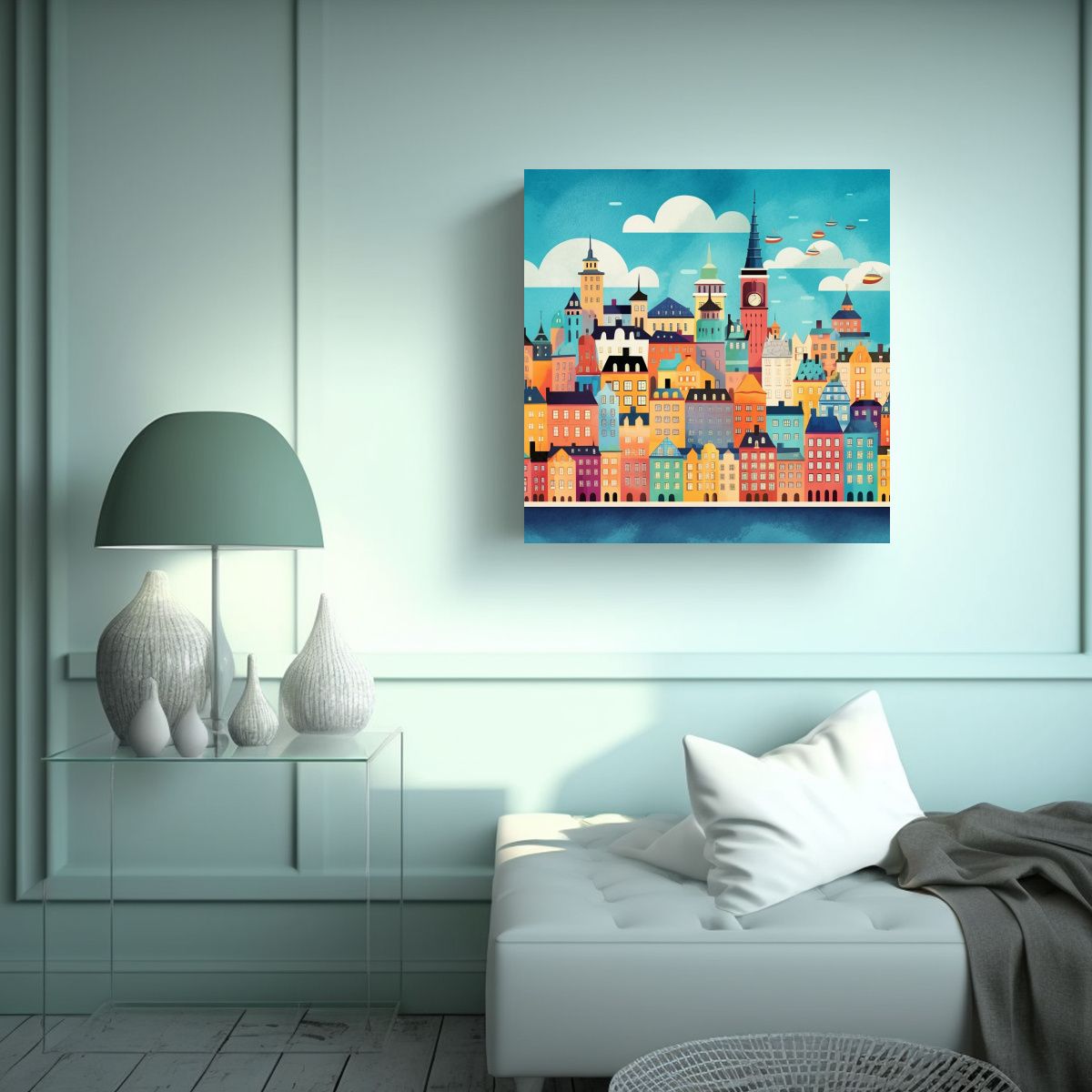 GENERICO - Pinturas Decorativas Crean Un Skyline Caprichoso 60x60 Cm