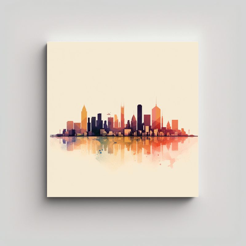 GENERICO - Cuadro Decorativo De Paisaje Urbano Moderno En 60x60 Cm