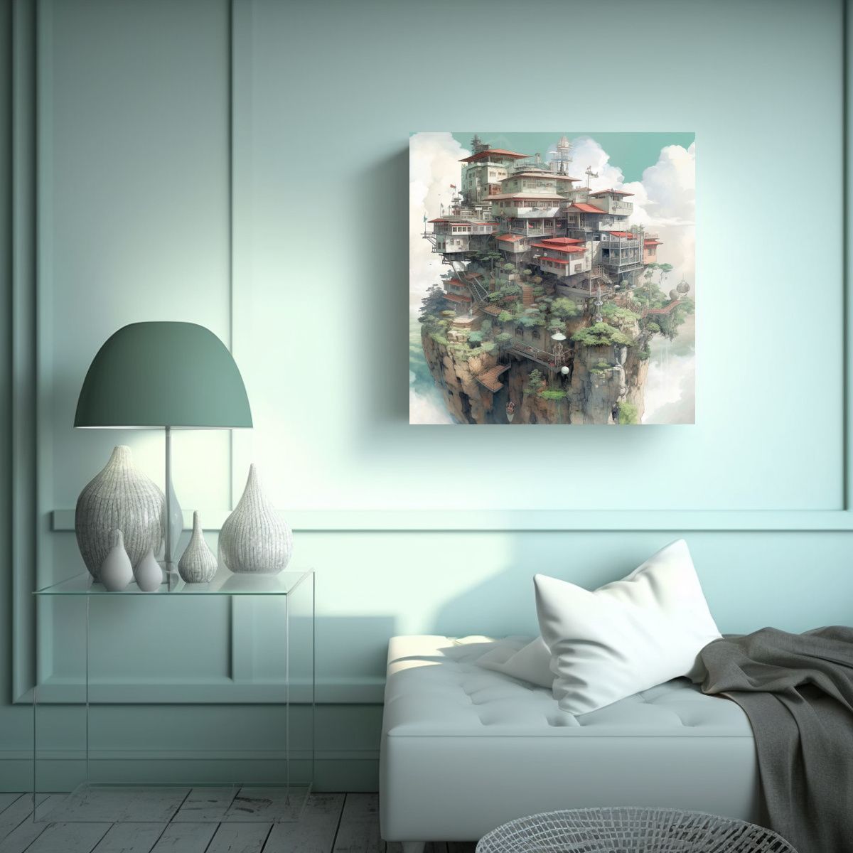 GENERICO - Cuadro Tonos Cálidos Para Decoración 90x90 Cm