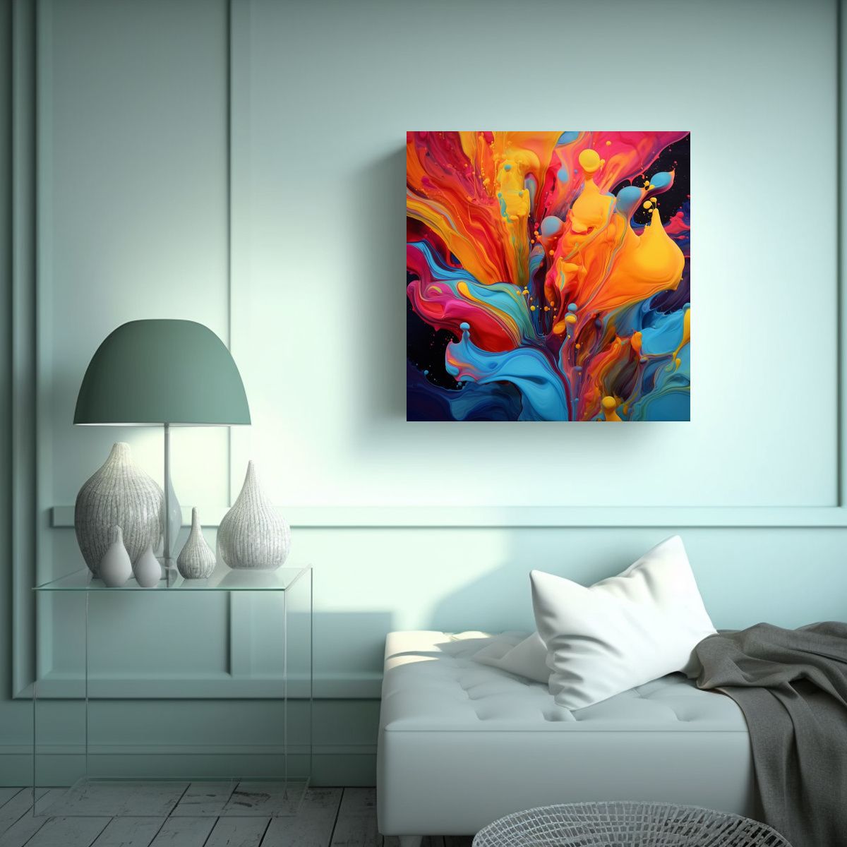 GENERICO - Cuadro Exclusivo Con Colores Vibrantes Y Diseño 80x80 Cm