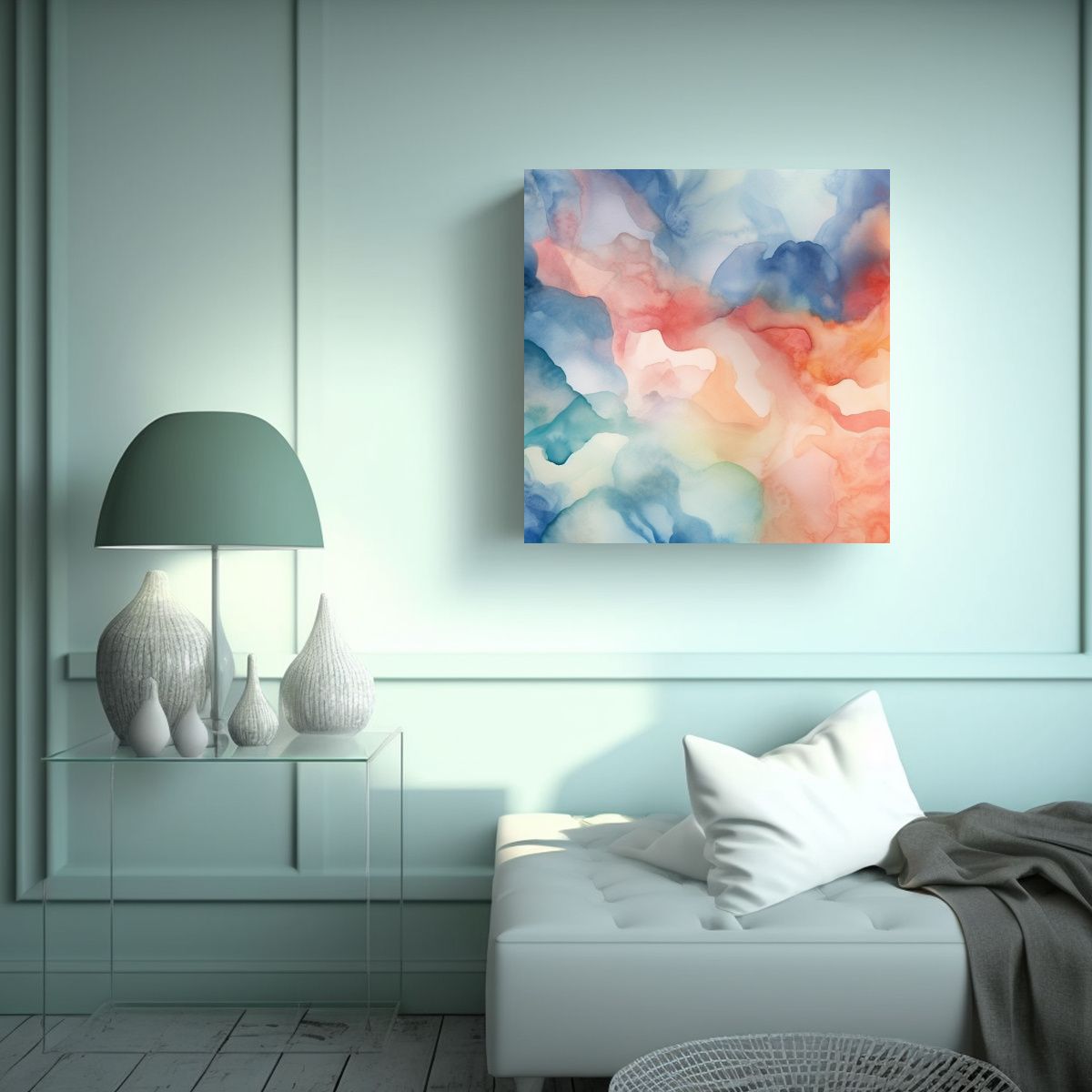 GENERICO - Pintura Decorativa De Fondo Acuarela Con 70x70 Cm