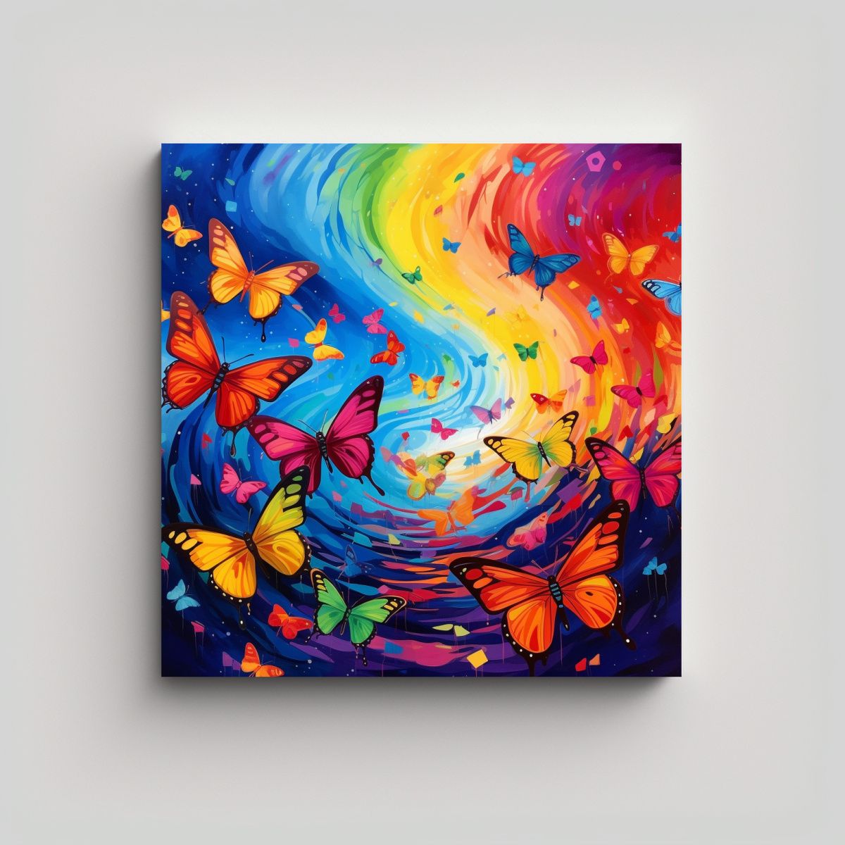 GENERICO - Pinturas Decorativas De Mariposas Arcoíris Para 80x80 Cm
