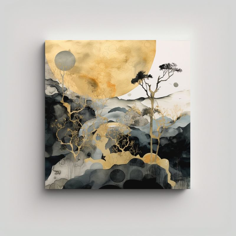 GENERICO - Cuadro Decoración Calma Con Imagen De Pintura 90x90 Cm