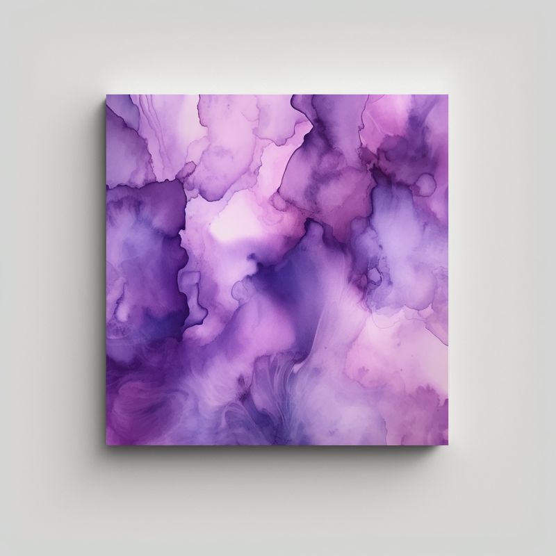 GENERICO - Pintura Abstracta Morada Suave Y Calmante, 60x60 Cm