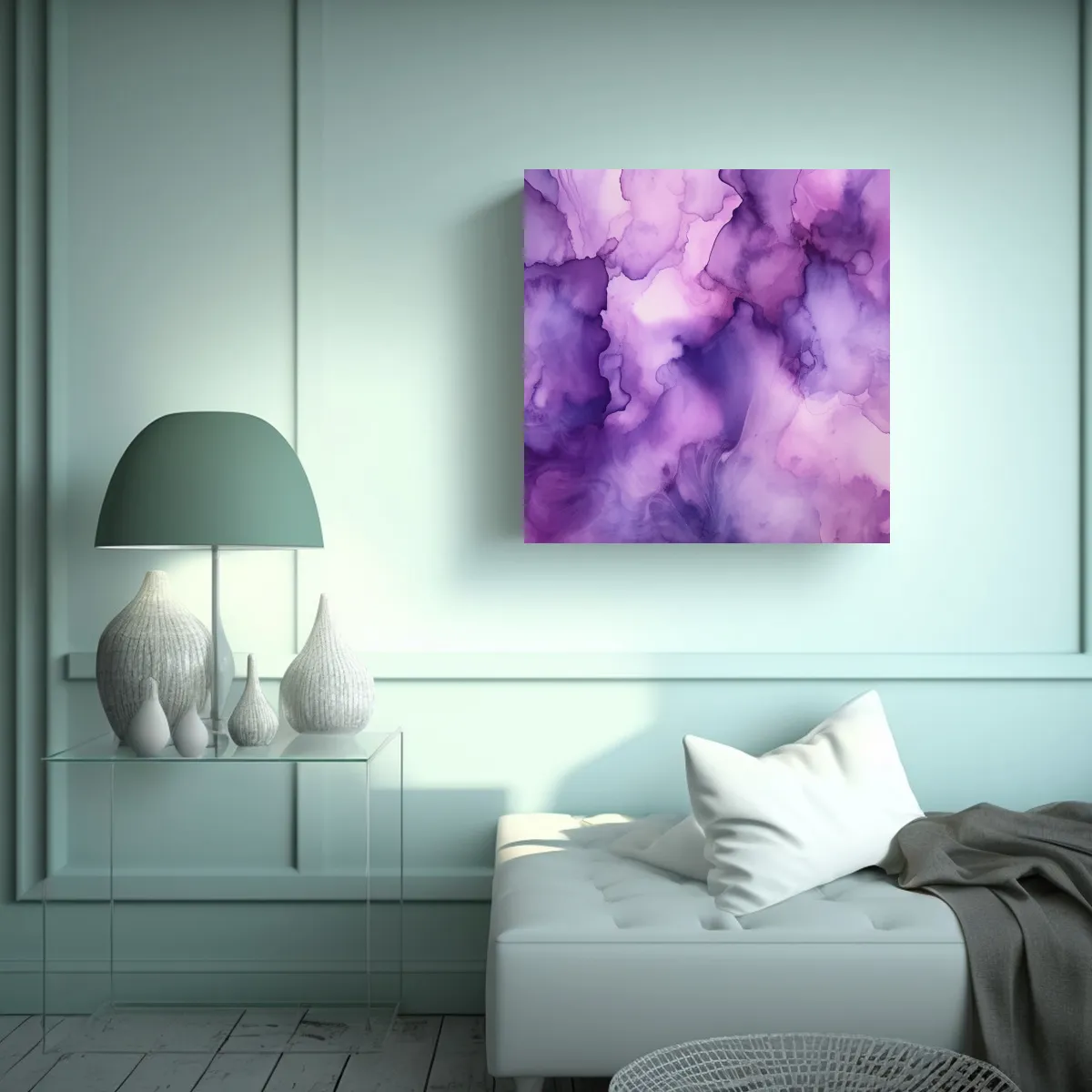 GENERICO - Pintura Abstracta Morada Suave Y Calmante, 70x70 Cm