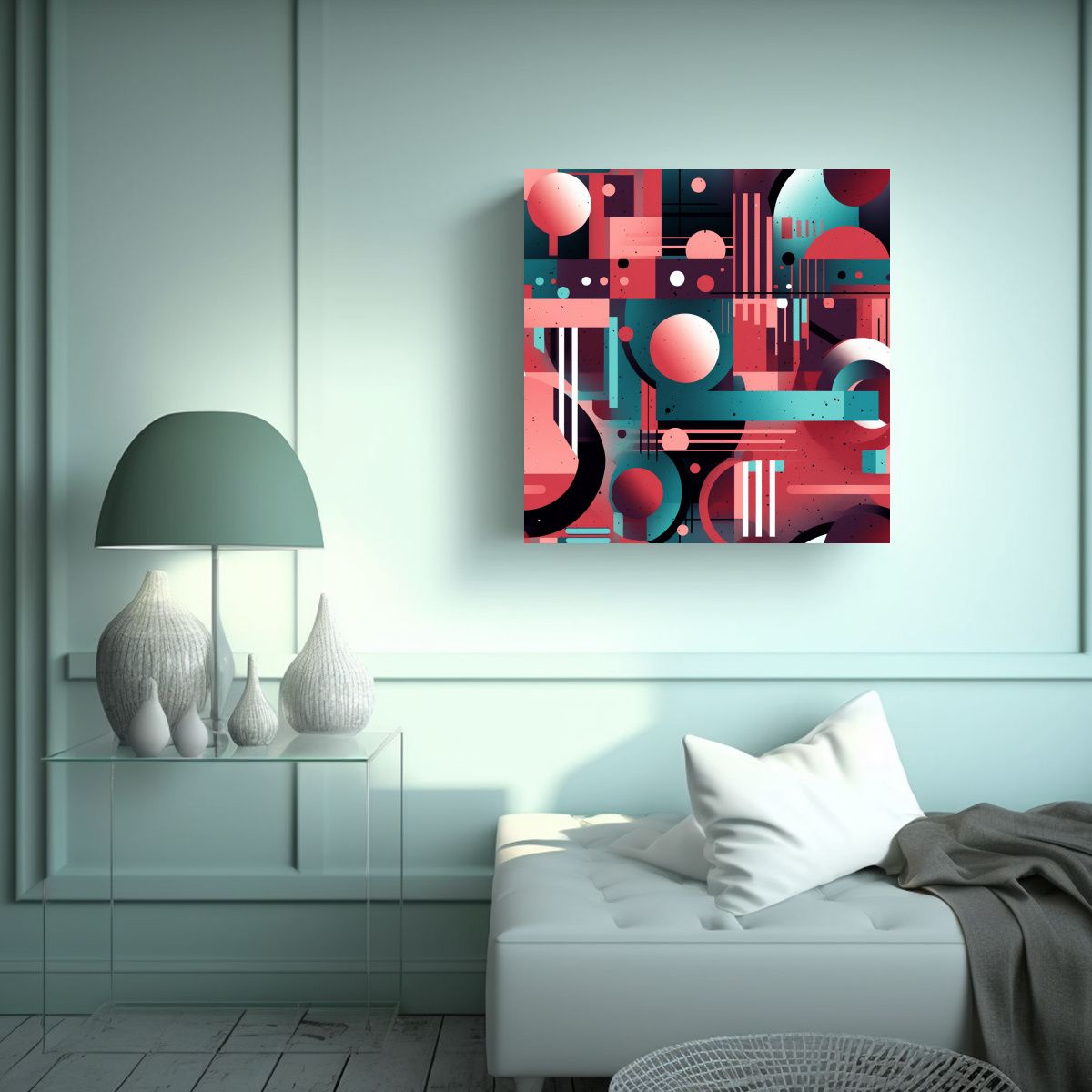 GENERICO - Cuadro Concepto Salon: Una Impresión Geométrica 70x70 Cm