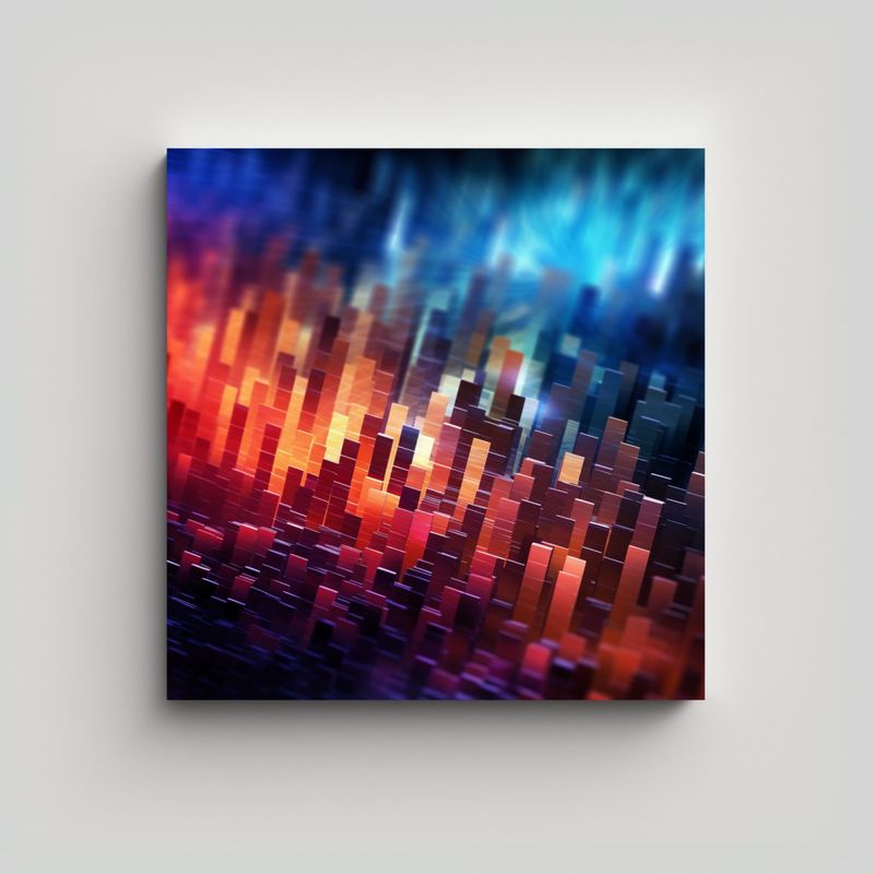 GENERICO - Pintura Decorativa Con Fondo Tecnológico 50x50 Cm