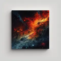 GENERICO - Cuadro Decorativo Con Diseño Cósmico En Tonos 70x70 Cm