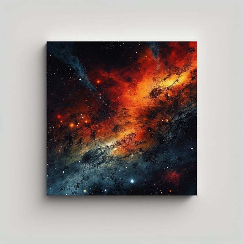 GENERICO - Cuadro Decorativo Con Diseño Cósmico En Tonos 60x60 Cm