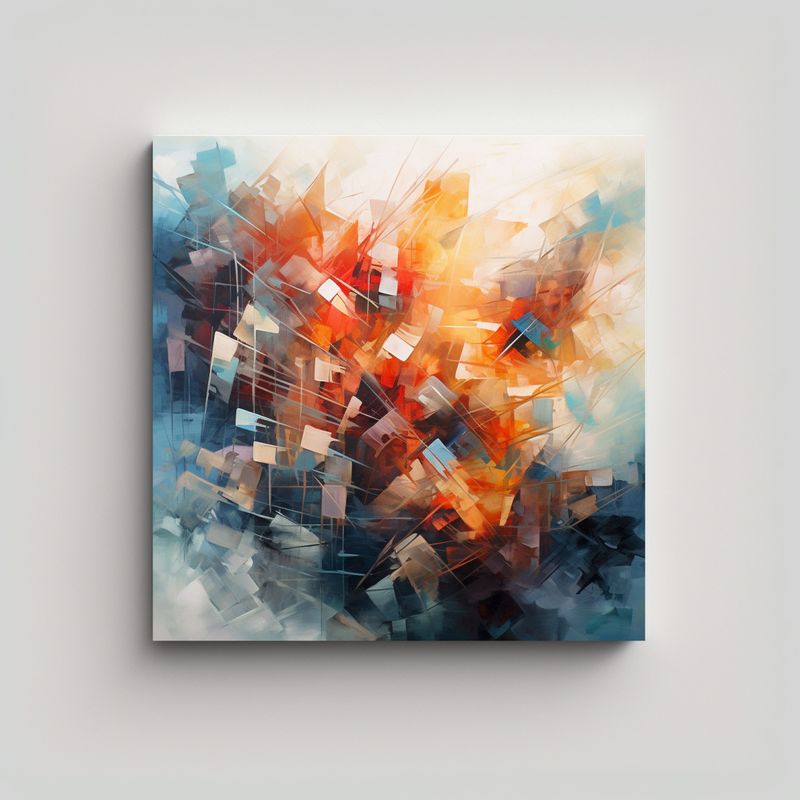 GENERICO - Pintura Decorativa Abstracta Canva Patron Intenso 60x60 Cm