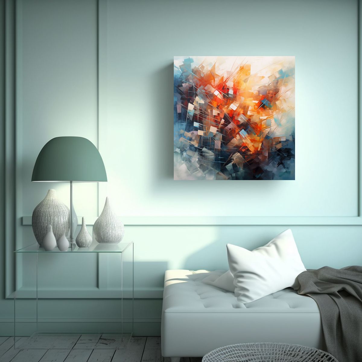 GENERICO - Pintura Decorativa Abstracta Canva Patron Intenso 50x50 Cm