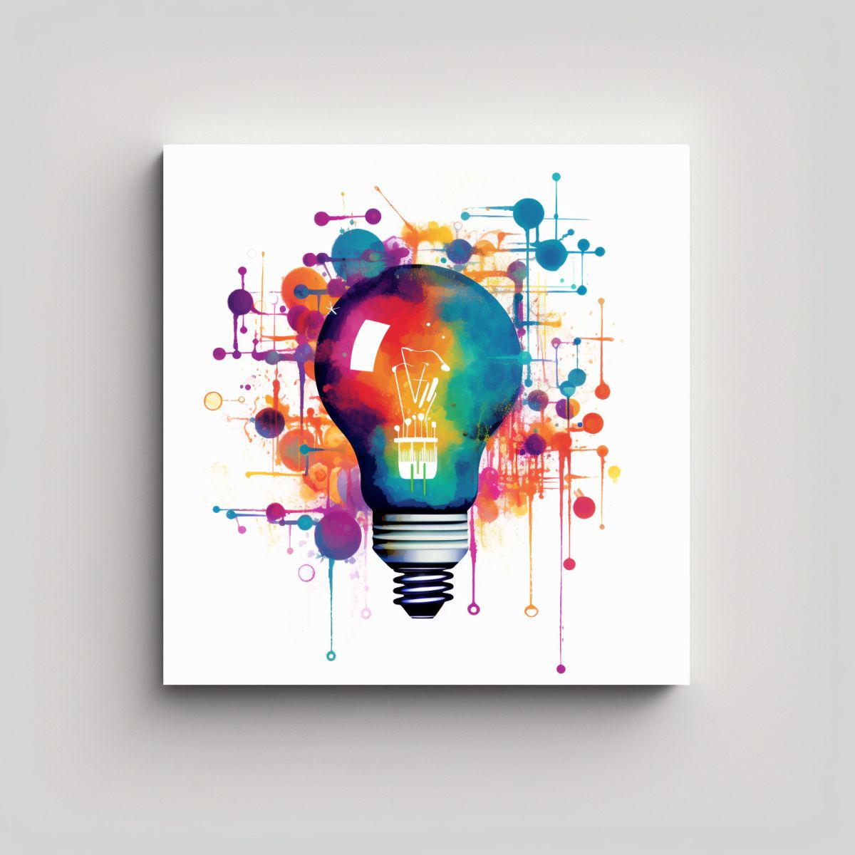 GENERICO - Cuadro Estilo Galeria Temática De Una Bombilla 90x90 Cm