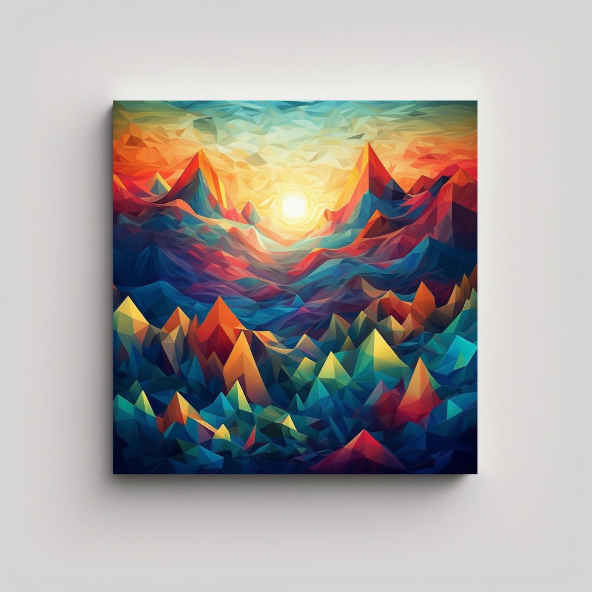 GENERICO - Pinturas Abstractas Geométricas En Tonos 90x90 Cm