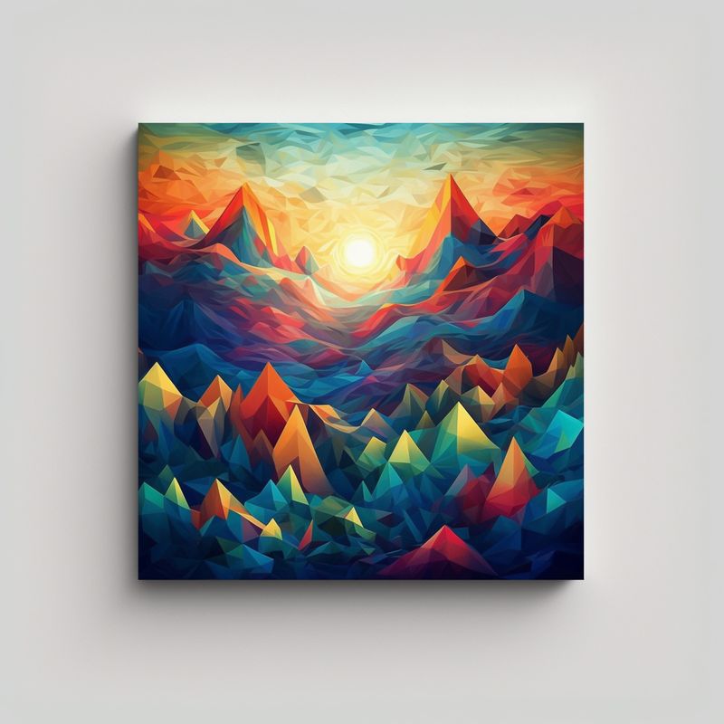 GENERICO - Pinturas Abstractas Geométricas En Tonos 70x70 Cm