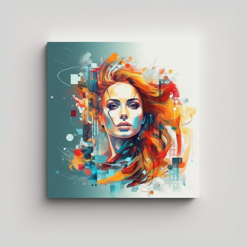GENERICO - Cuadro Expresivo De AI Mix Art Para Decoración 90x90 Cm