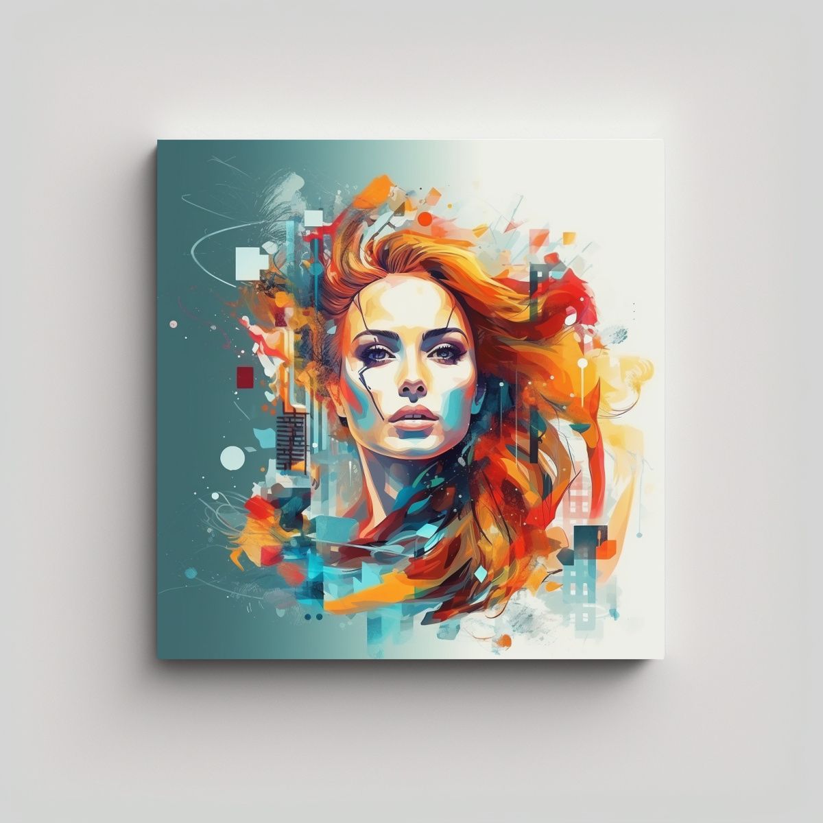 GENERICO - Cuadro Expresivo De AI Mix Art Para Decoración 80x80 Cm