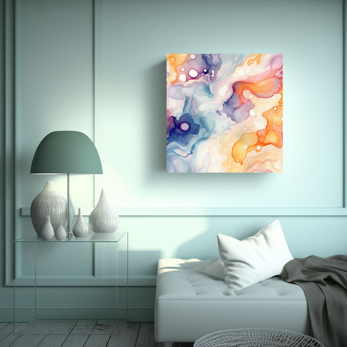 GENERICO - Pintura Decorativa Abstracta En Papel Digital De 60x60 Cm