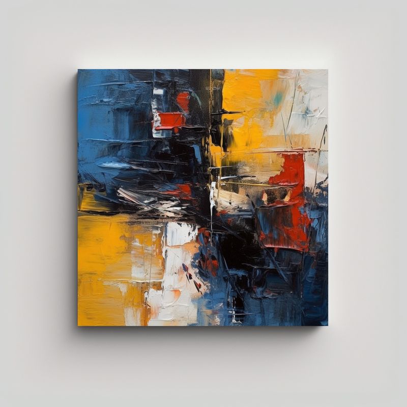 GENERICO - Pintura Abstracta En Bastidor Representando El 60x60 Cm