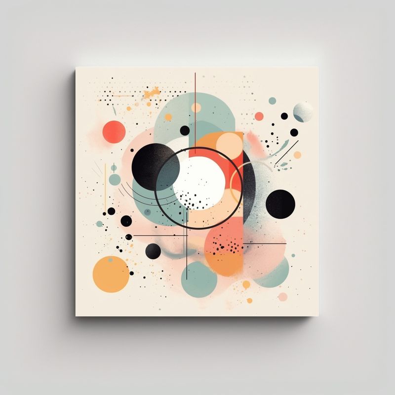 GENERICO - Cuadro Movimiento Natural Abstracto Con Líneas 90x90 Cm
