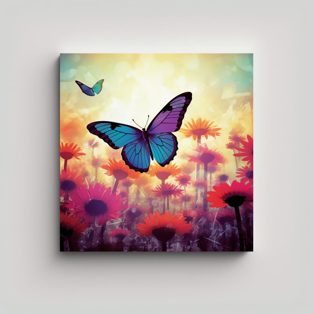 GENERICO - Lienzo De Tela Composición Bastidor De Madera 60x60 Cm