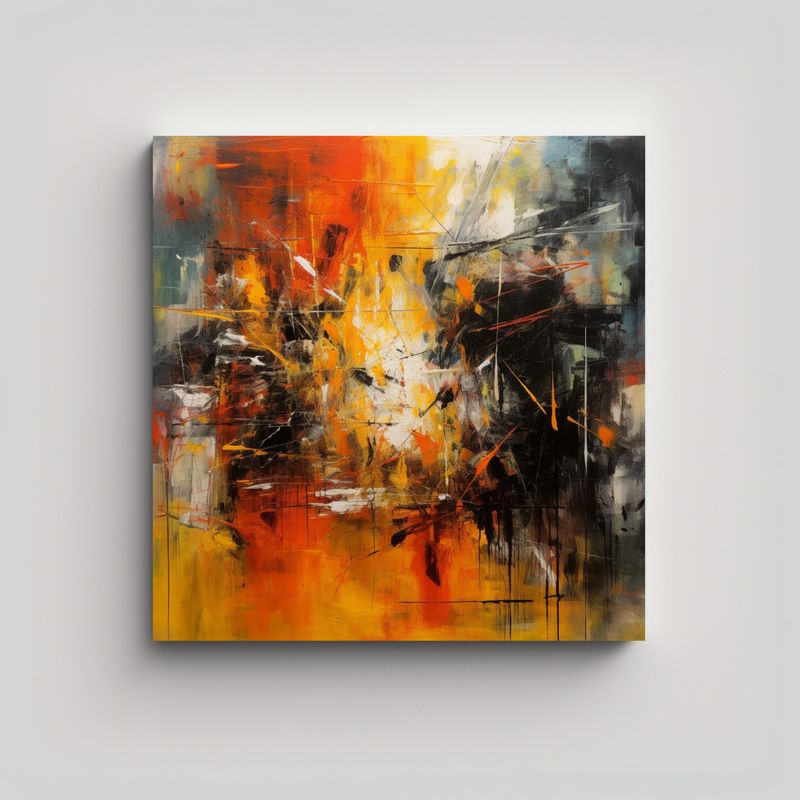 GENERICO - Pintura Abstracta Expresiva Que Ilustra La 80x80 Cm
