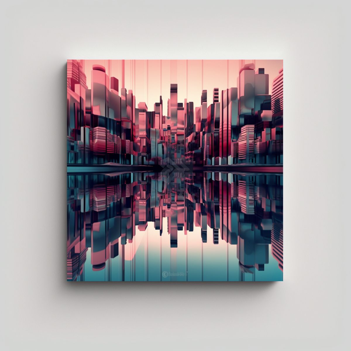 GENERICO - Pintura Decorativa Abstracta De Ciudad Digital 90x90 Cm