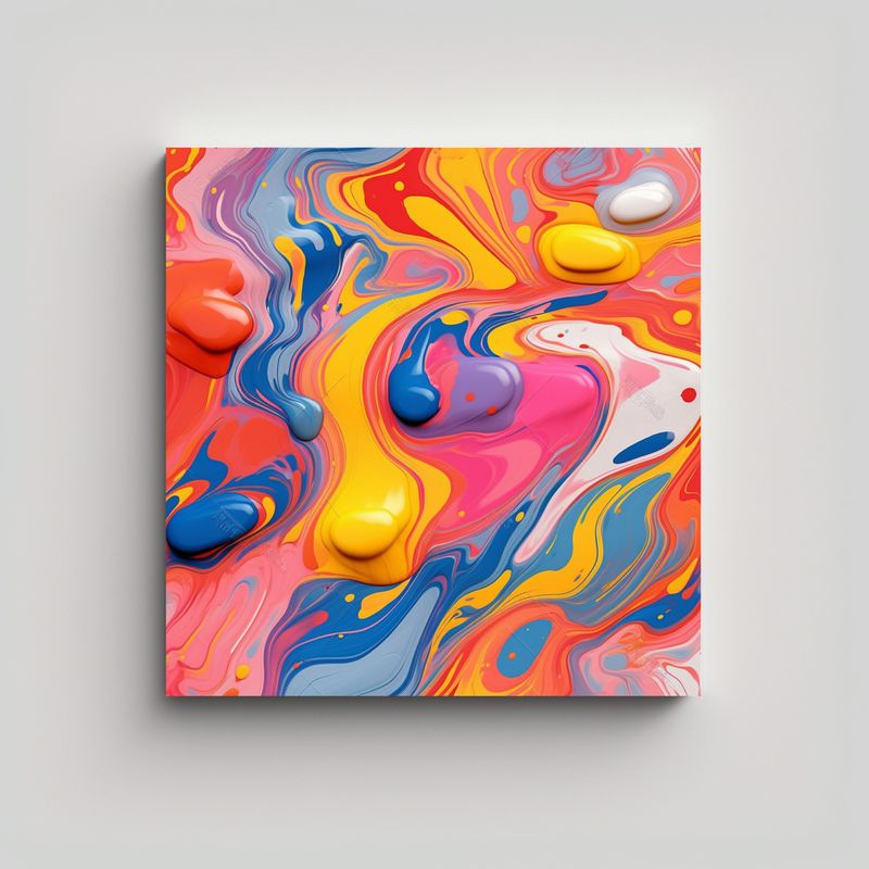 GENERICO - Pinturas Acrílicas Abstractas Para Decoración 90x90 Cm
