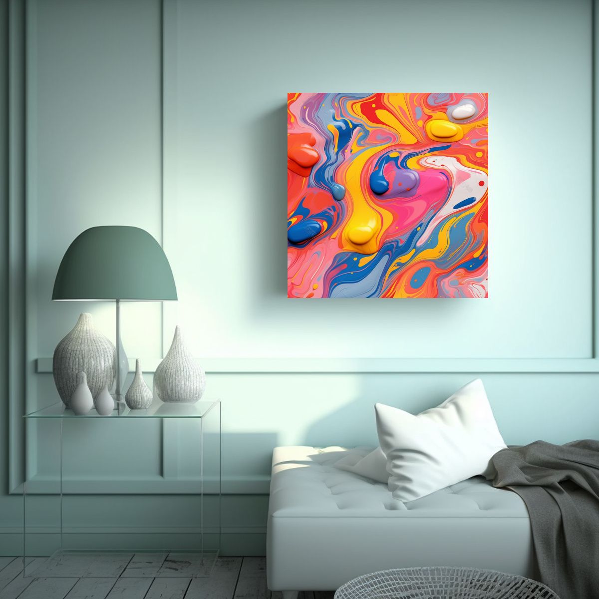 GENERICO - Pinturas Acrílicas Abstractas Para Decoración 60x60 Cm