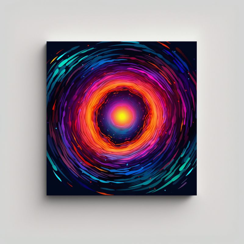 GENERICO - Lienzo Cuadrado Temático De Fondo Psicodélico 90x90 Cm