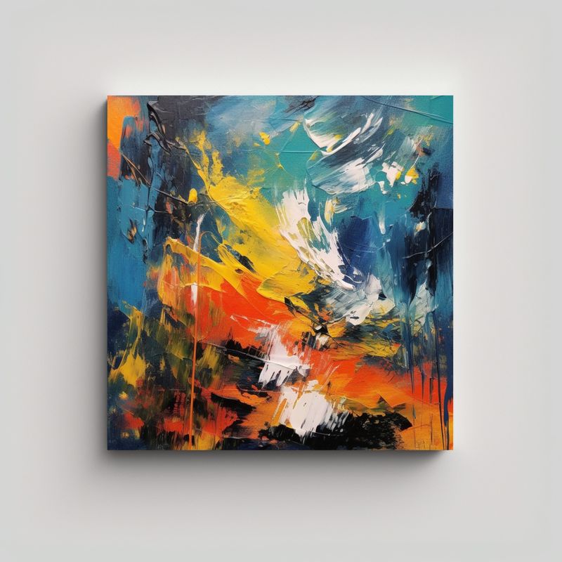 GENERICO - Pinturas Decorativas Vintage Abstractas Con 70x70 Cm