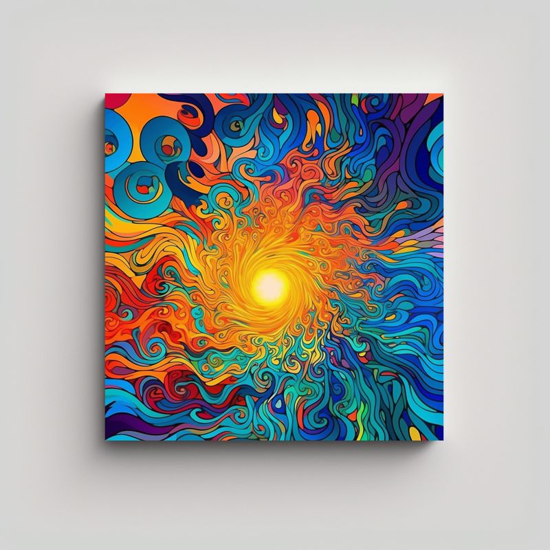 GENERICO - Cuadro Lienzo Expresión Escenario Tornado Pop 90x90 Cm