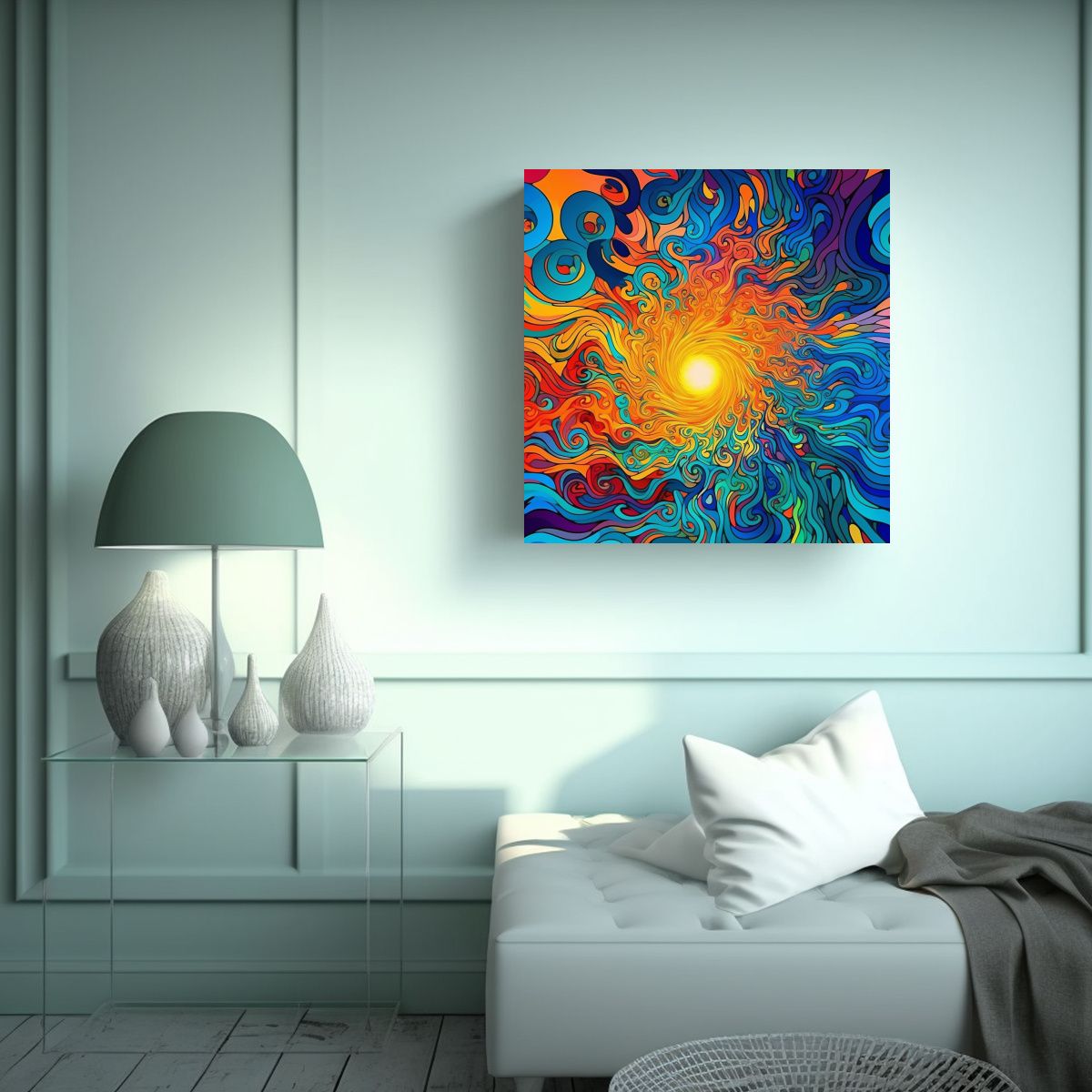 GENERICO - Cuadro Lienzo Expresión Escenario Tornado Pop 70x70 Cm.