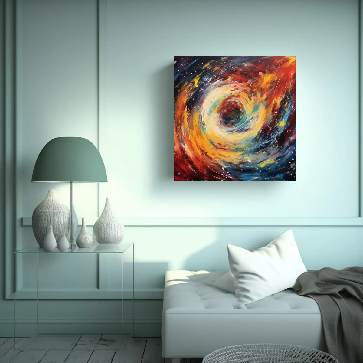 GENERICO - Cuadros Abstractos De La Galaxia Estrellada Para 50x50 Cm.