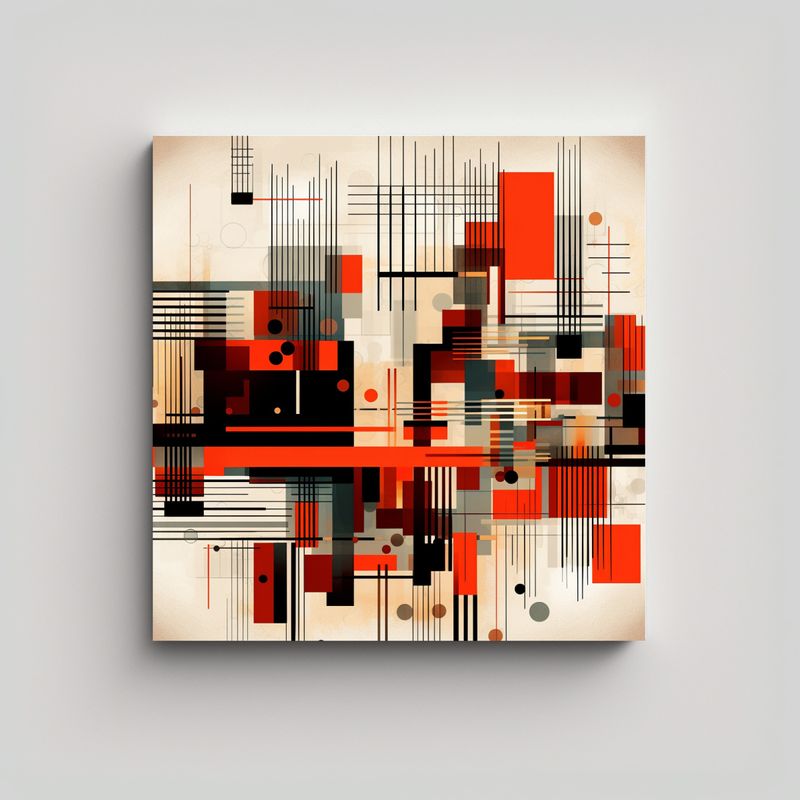 GENERICO - Pinturas Decorativas Abstractas Con Líneas Y 60x60 Cm