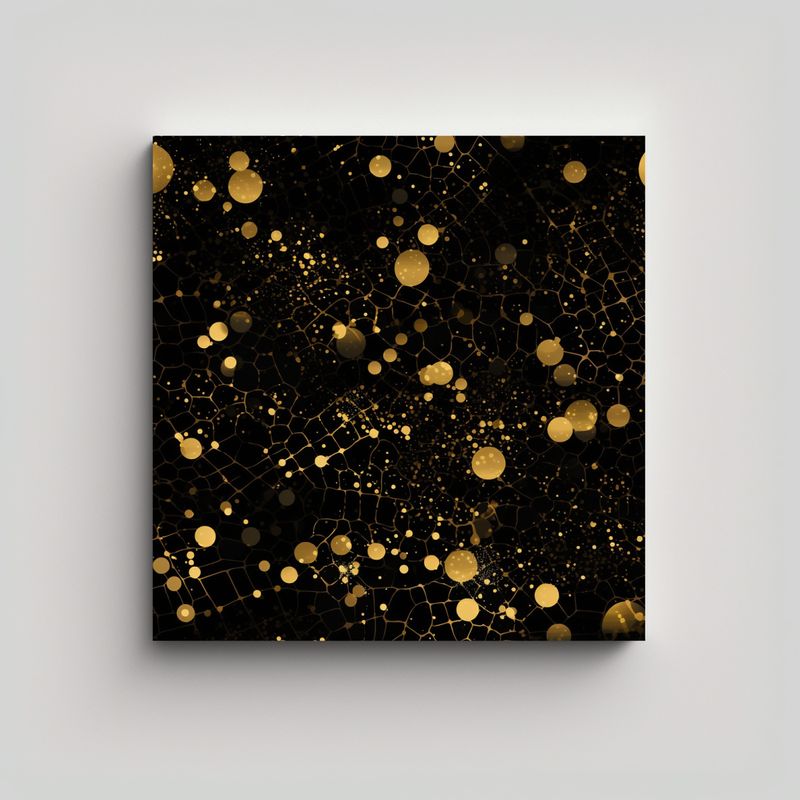 GENERICO - Pintura De Pared Abstracción Comedor Negro Con 90x90 Cm