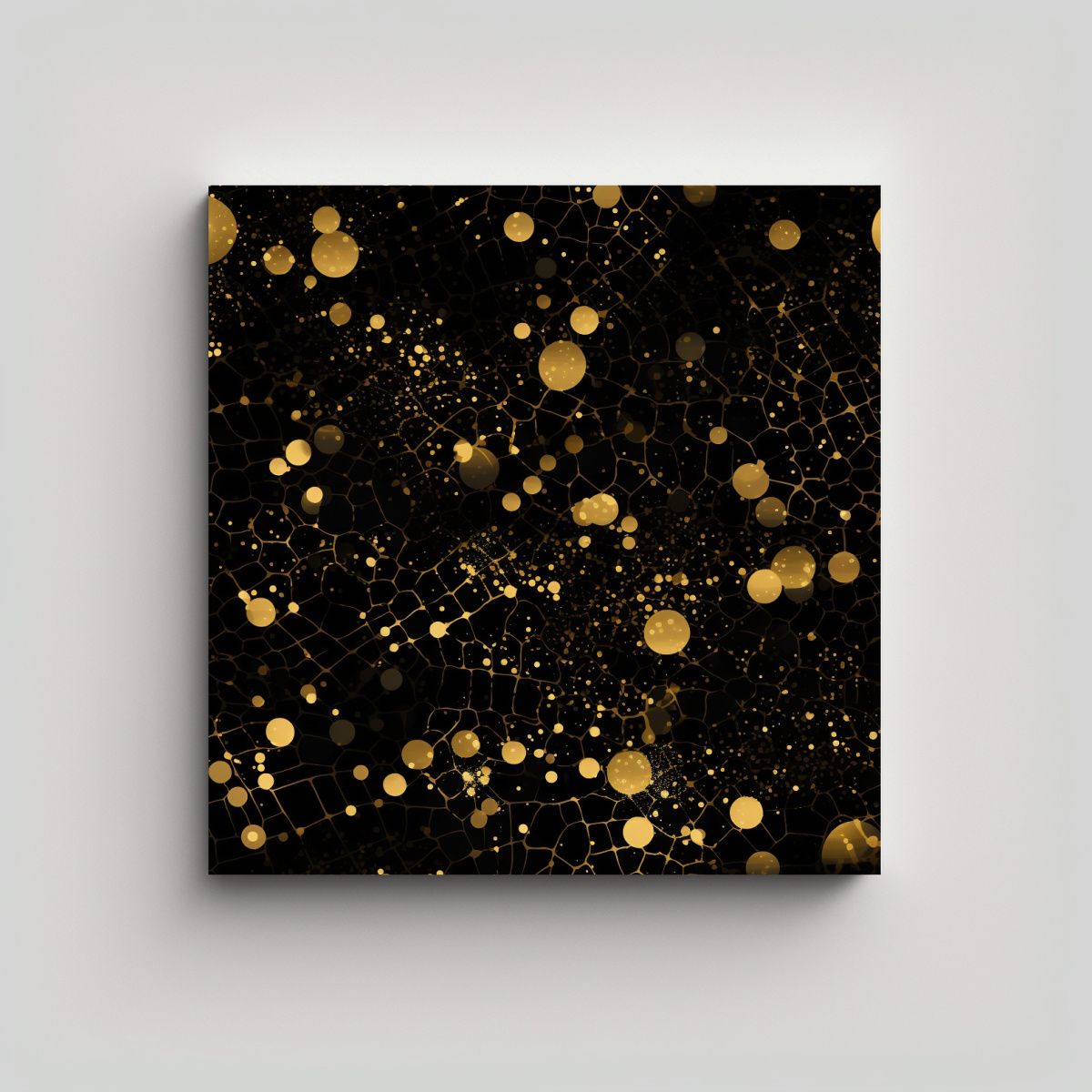 GENERICO - Pintura De Pared Abstracción Comedor Negro Con 80x80 Cm