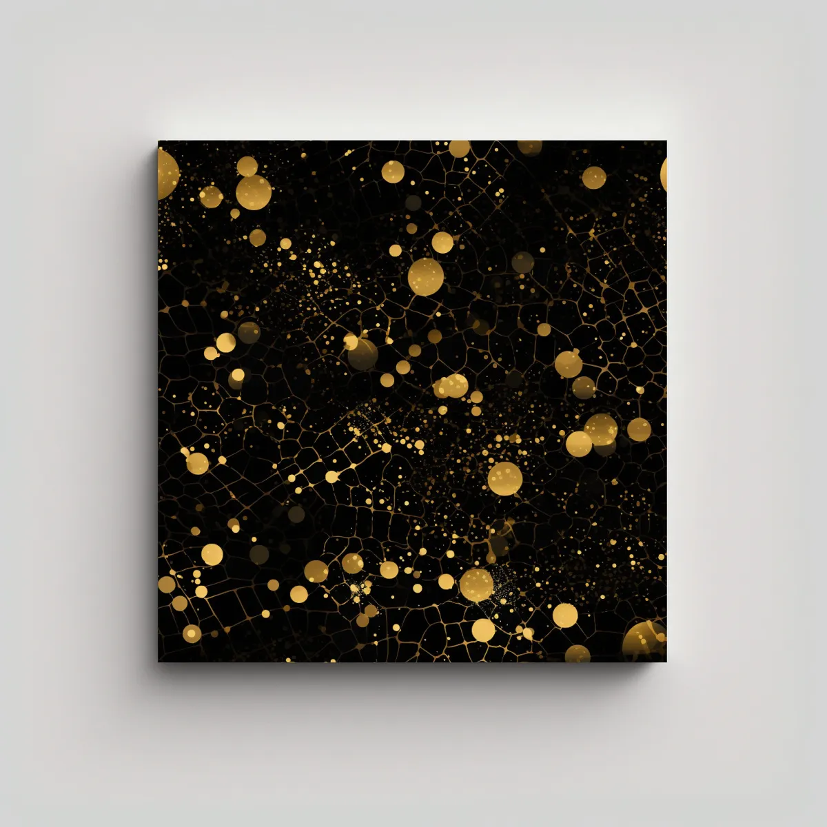 GENERICO - Pintura De Pared Abstracción Comedor Negro Con 60x60 Cm