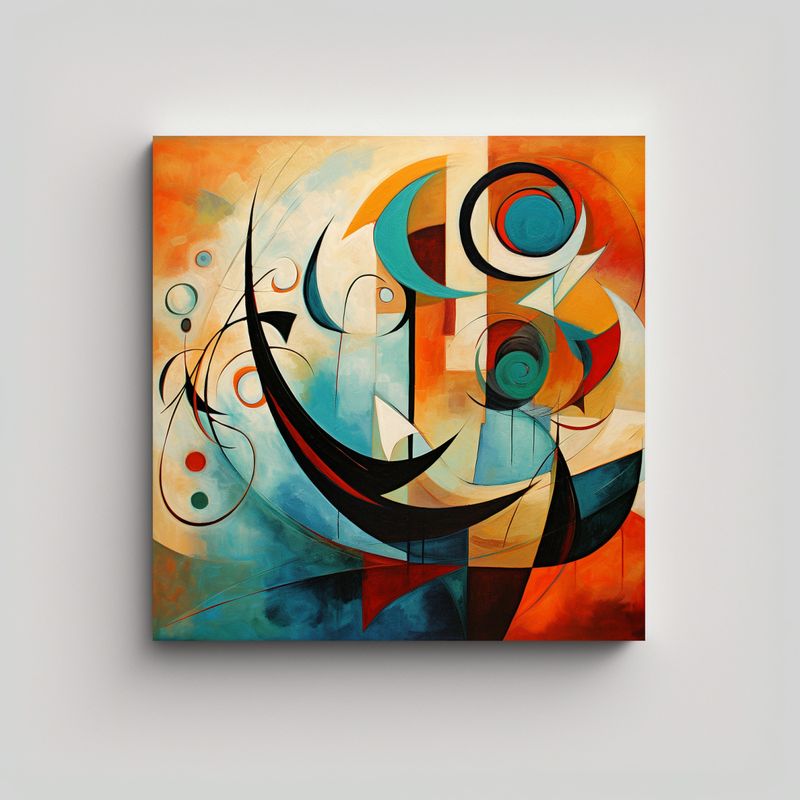GENERICO - Arte Pared Moderno • Pinturas Abstractas Urbanas 80x80 Cm