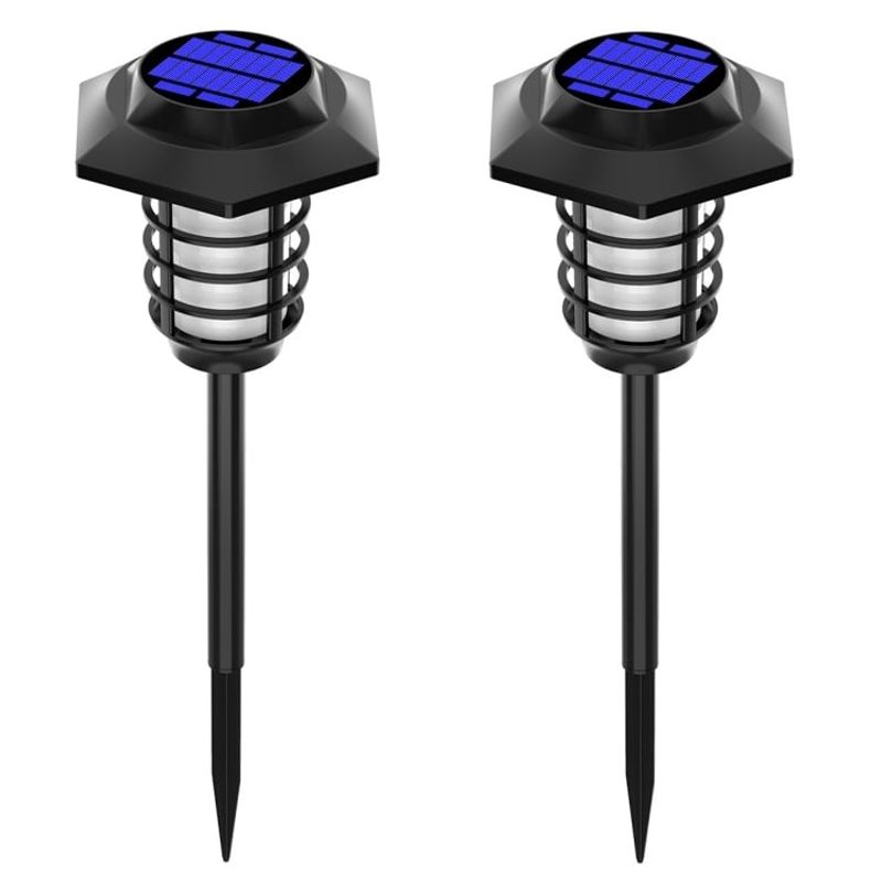 GENERICO - Pack x2 Antorcha Solar Hexagonal Luces Led De Césped Tierra Jardin