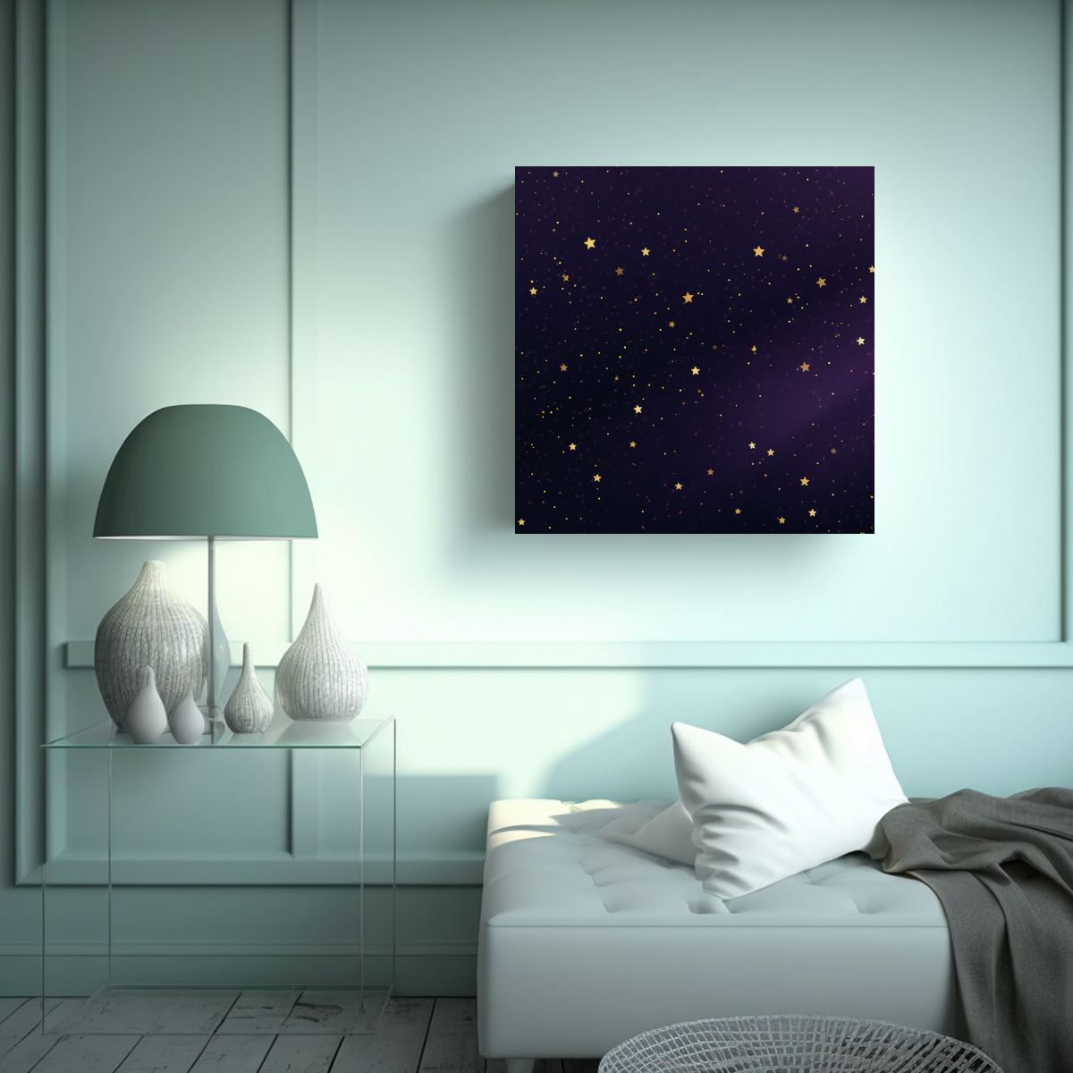 GENERICO - Pintura De Pared Noche Morada Intensa Estilo 80x80 Cm