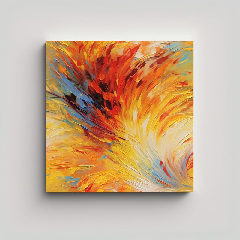 GENERICO - Pintura Abstracta En Colores Vibrantes: Tela En 70x70 Cm